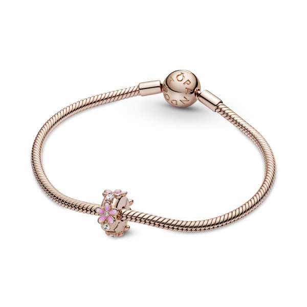 Pink Daisy Spacer Clip Charm 