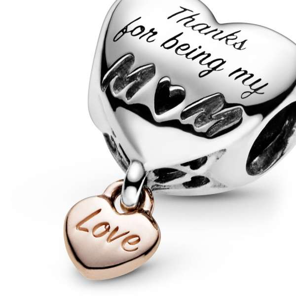 Love You Mum Heart Charm 