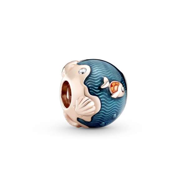 Shimmering Ocean Waves & Fish Charm 