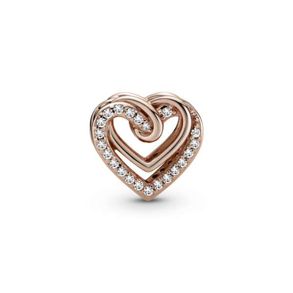 Sparkling Entwined Hearts Charm 