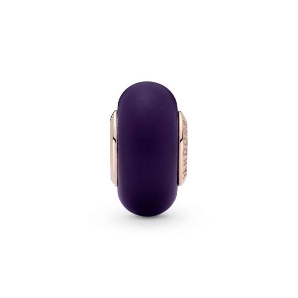 Matte Purple Murano Glass Charm 