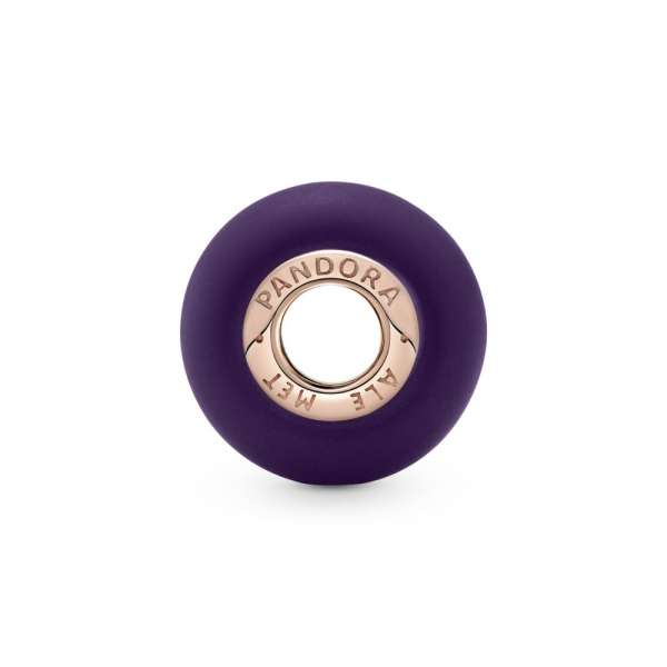 Matte Purple Murano Glass Charm 
