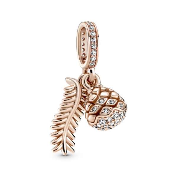 Sparkling Pine Cone Dangle Charm 