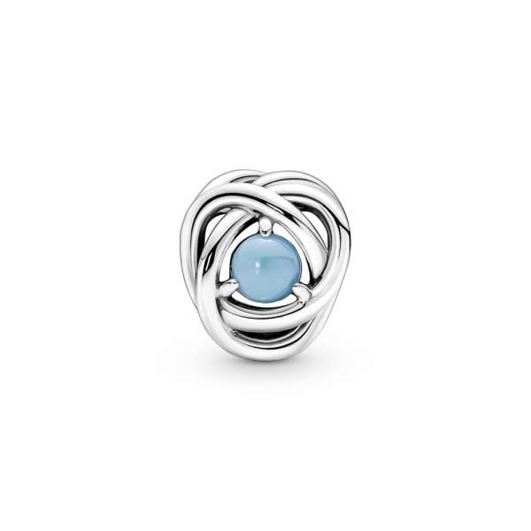 Turquoise Blue Eternity Circle Charm 