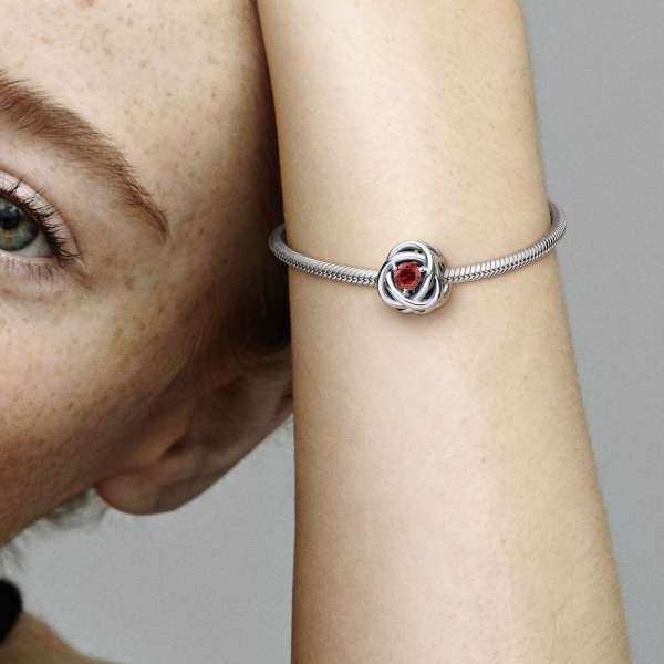 True Red Eternity Circle Charm 