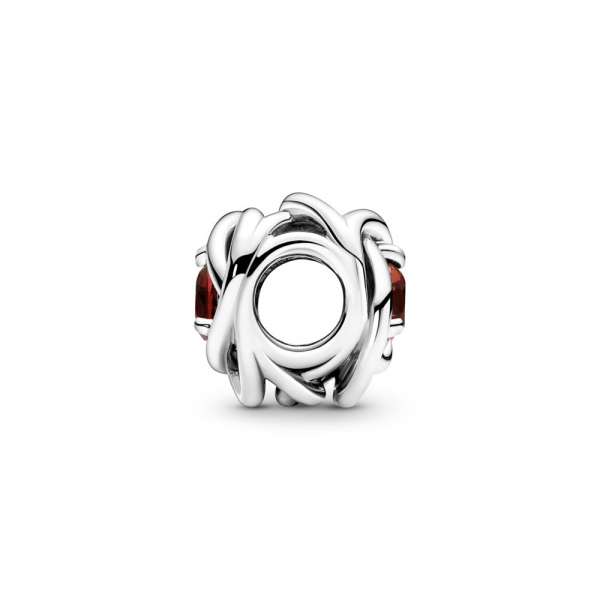 Red Eternity Circle Charm 