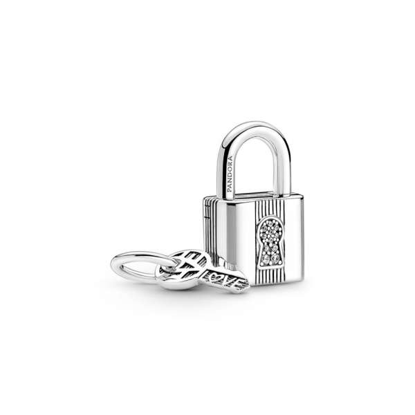 Padlock and Key Dangle Charm 