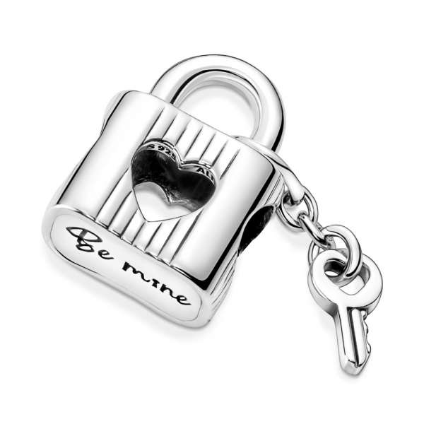 Padlock & Heart Key Charm 