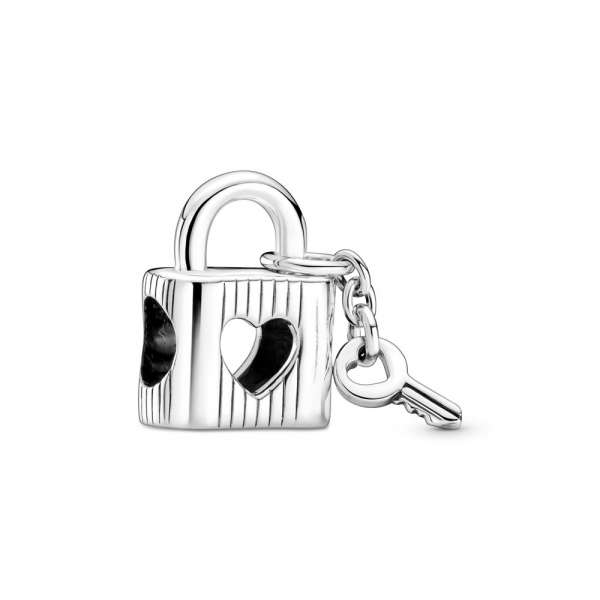 Padlock & Heart Key Charm 