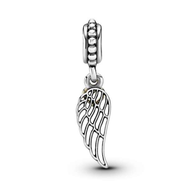 Angel Wing & Heart Dangle Charm 