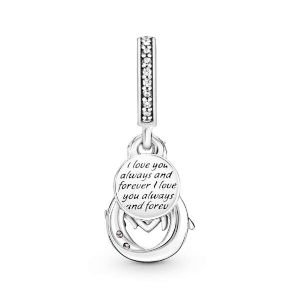 Mum Infinity Pavé Double Dangle Charm 