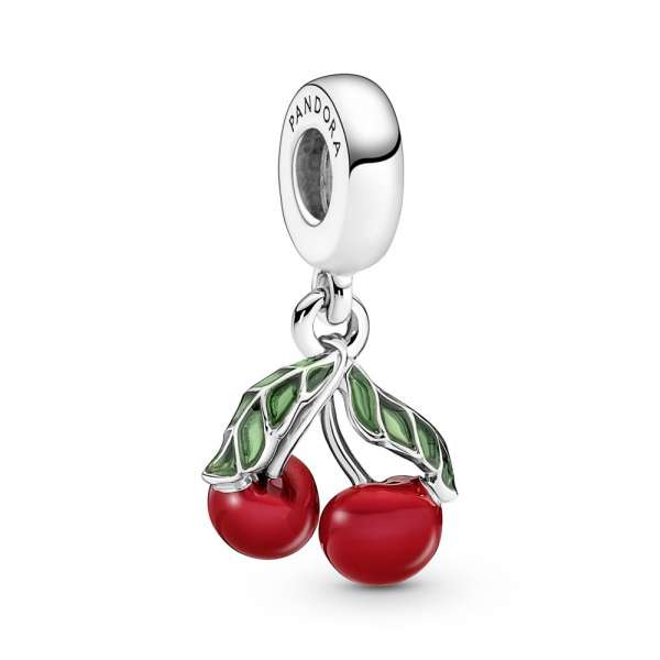Asymmetrical Cherry Fruit Dangle Charm 