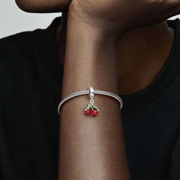 Asymmetrical Cherry Fruit Dangle Charm 