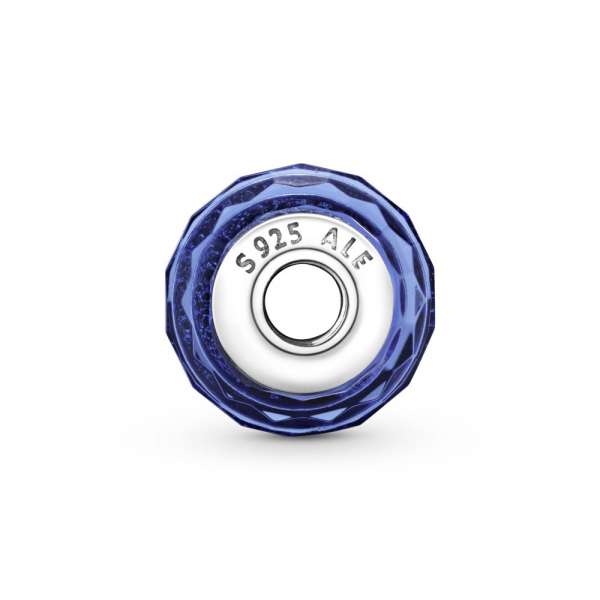 Faceted Blue Murano Glass Charm 