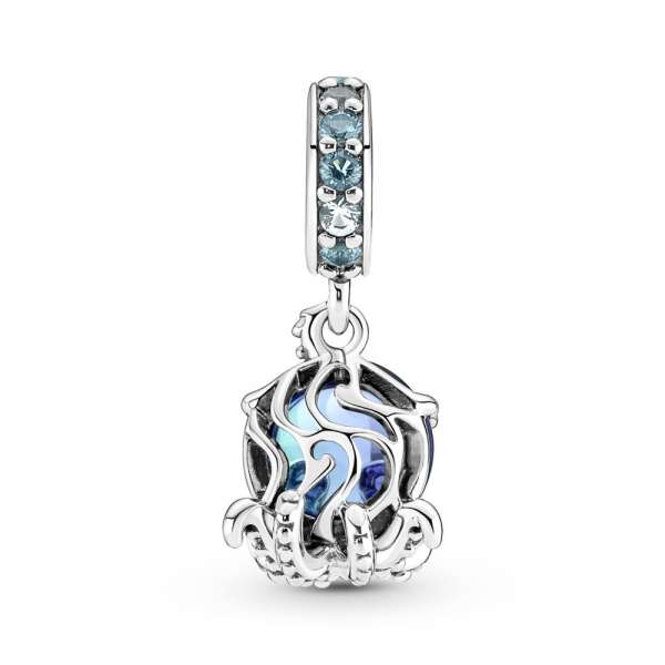 Murano Glass Cute Octopus Dangle Charm 