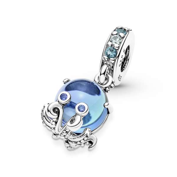 Murano Glass Cute Octopus Dangle Charm 