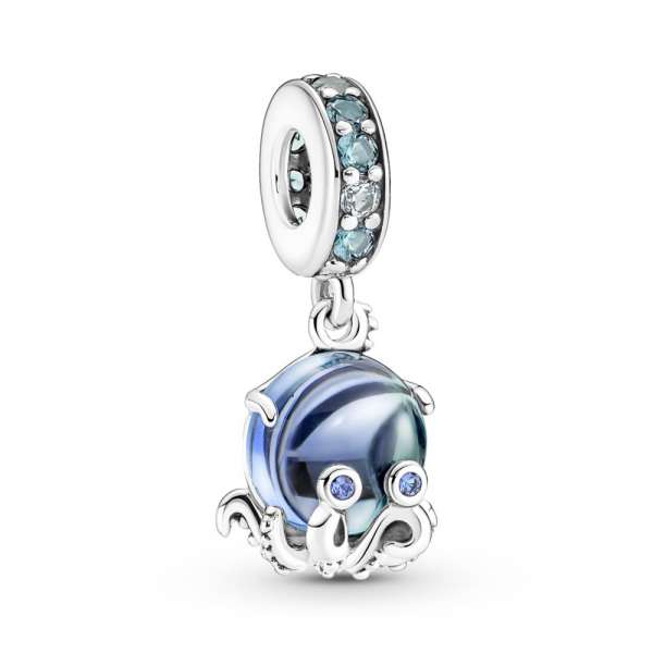 Murano Glass Cute Octopus Dangle Charm 