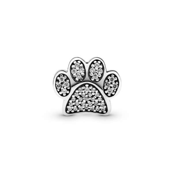 Sparkling Paw Print Charm 