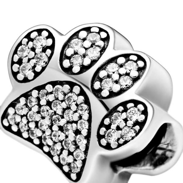 Sparkling Paw Print Charm 