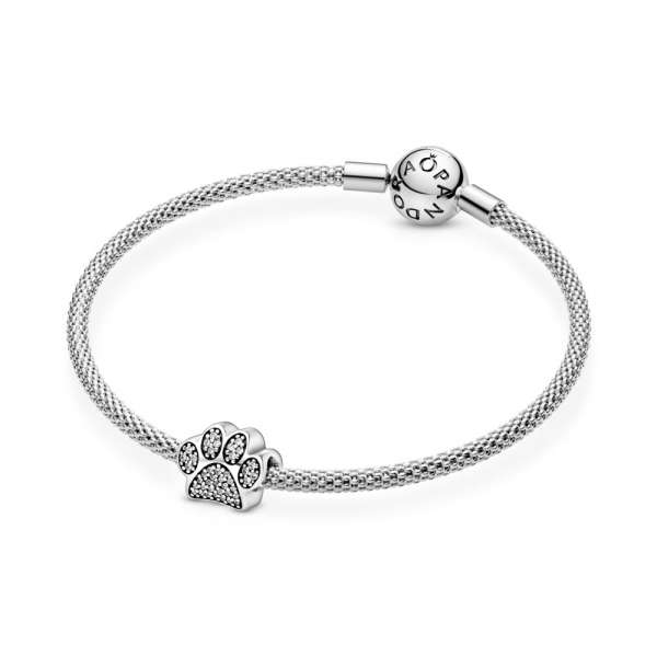 Sparkling Paw Print Charm 