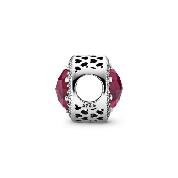 Pandora - 791725NCC - Radiant Hearts Charm (Cerise)