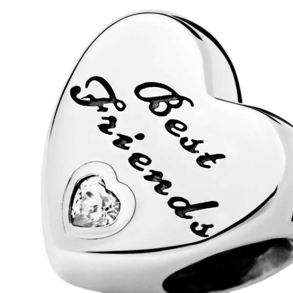 Polished Best Friends Heart Charm 