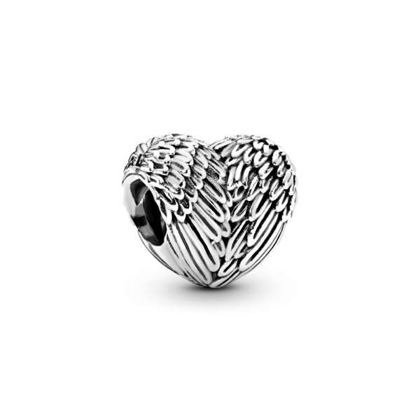 Angel Feathers Heart Charm 