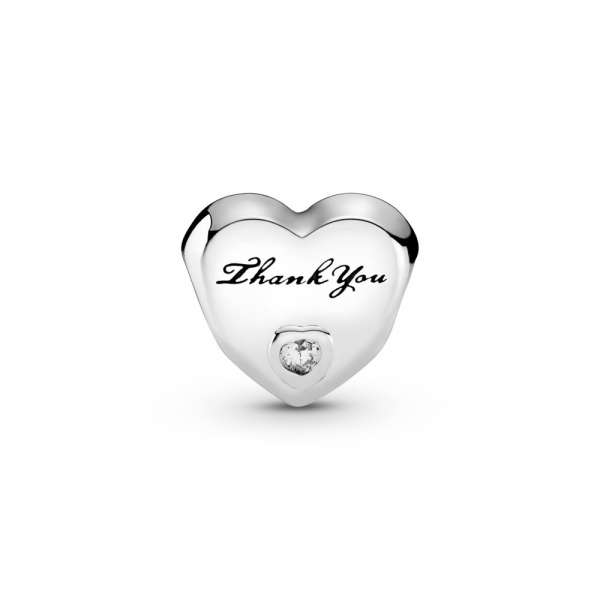 Polished Thank You Heart Charm 