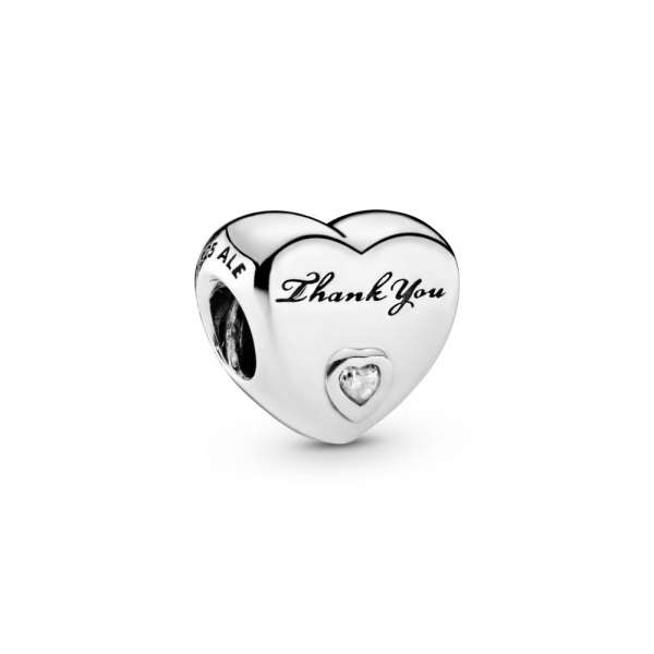 Polished Thank You Heart Charm 