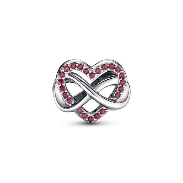 Family Infinity Red Heart Charm 