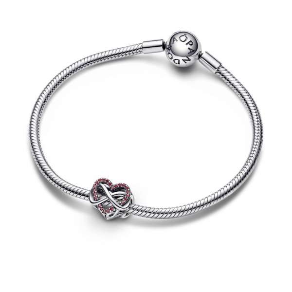 Family Infinity Red Heart Charm 