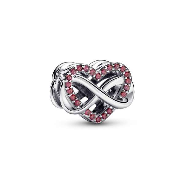 Family Infinity Red Heart Charm 