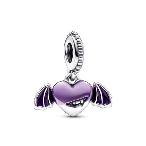 Vampire Winged Heart Dangle Charm 