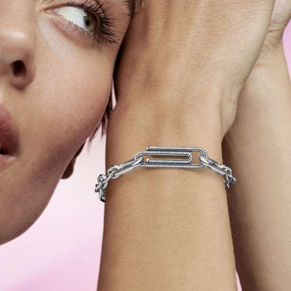 Pandora ME Pavé Paperclip Styling Link 