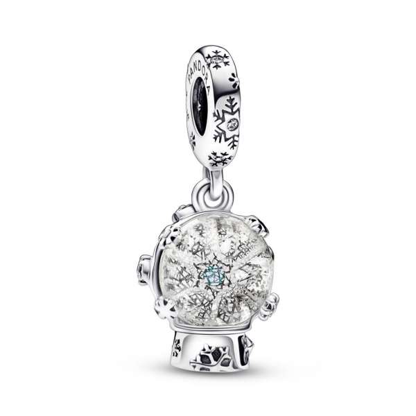 Pandora silver glitter ball charm discount