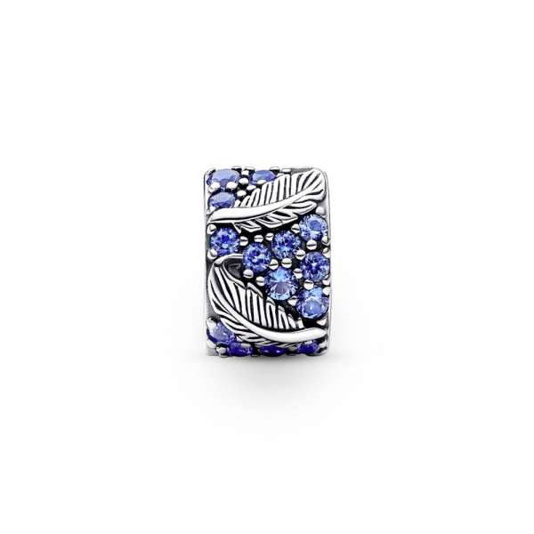 Curved Feather & Pavé Clip Charm 