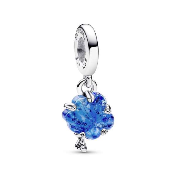 Blue Murano Glass Family Tree Dangle Charm 