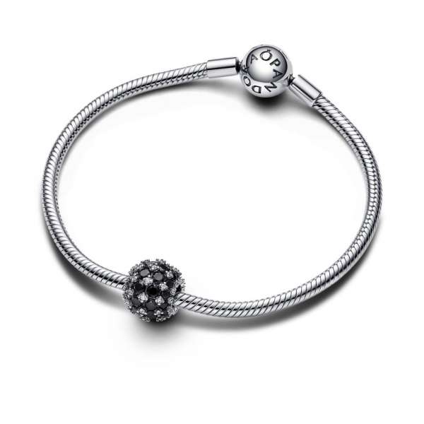 Sparkling Pavé Round Black Charm 