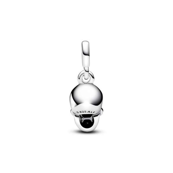 Skull sterling silver mini dangle with clear cubic zirconia 