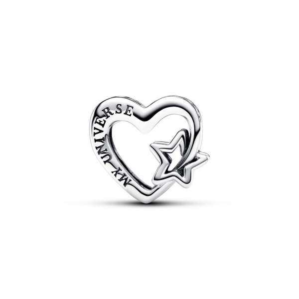 Openwork Family Heart & Star Charm 