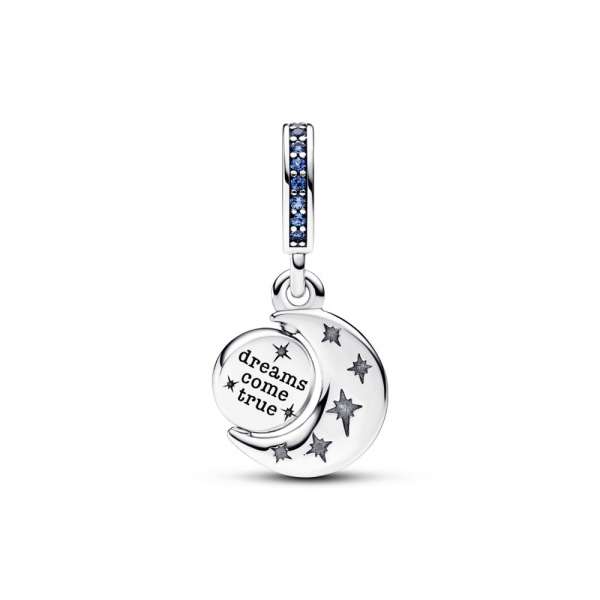 Sparkling Moon Spinning Dangle Charm 