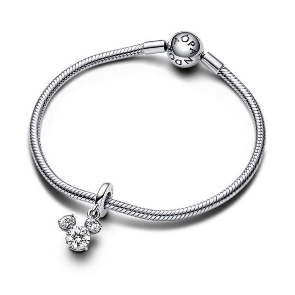 Disney Mickey Mouse Sparkling Head Silhouette Dangle Charm 