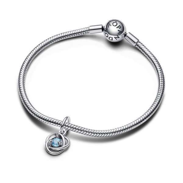 Moрски аква син висечки приврзок Eternity Circle