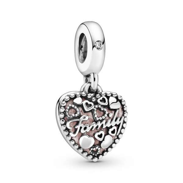 Love Makes A Family Heart Dangle Charm 