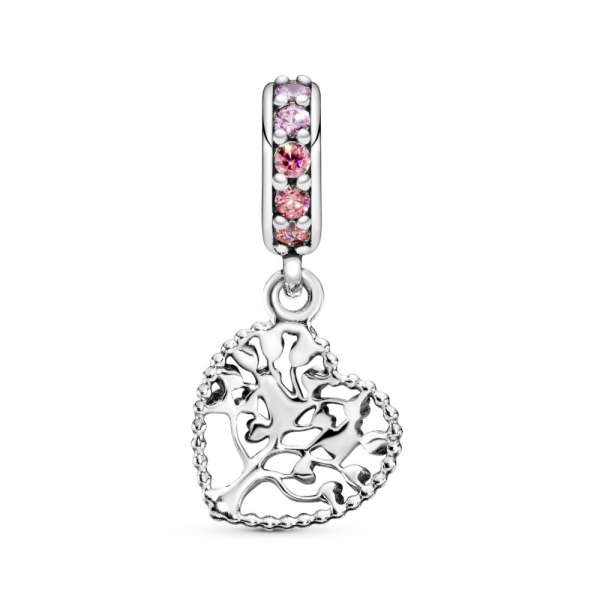 Pink Family Tree Dangle Charm 