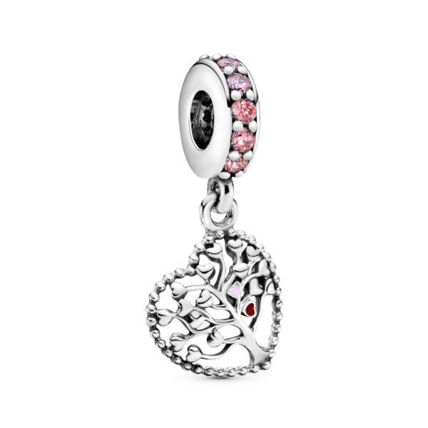 Pink Family Tree Dangle Charm 