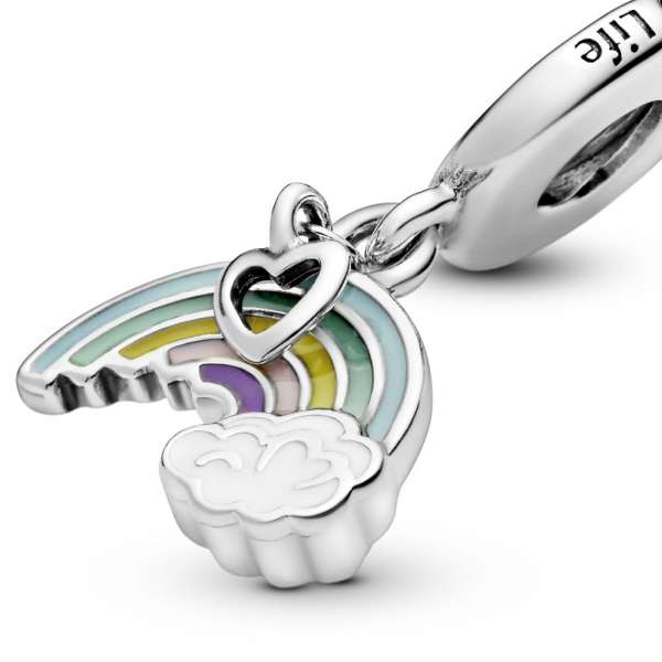 Rainbow & cloud dangle charm sale