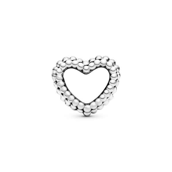 Beaded Open Heart Charm 