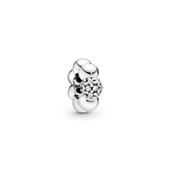 Polished & Pavé Bead Spacer Charm 