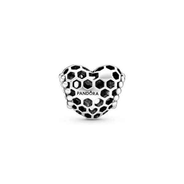 Bee Happy Honeycomb Heart Charm 